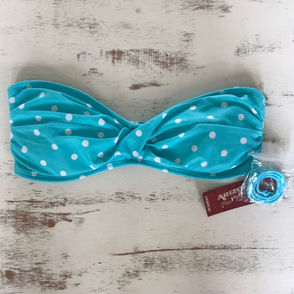 Polka Dot Strapless Bathing Suit Top